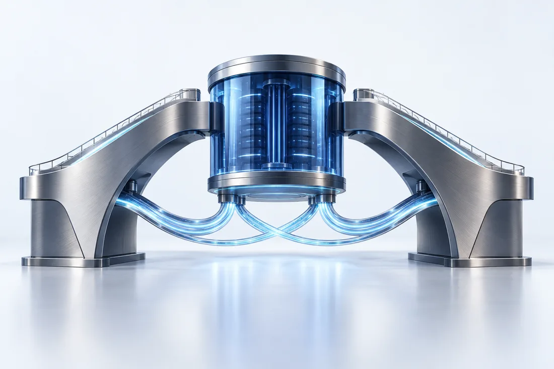 Parallel infrastructure paths supporting a suspended glass data vault